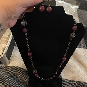 Beautiful long necklace with matching earrings
